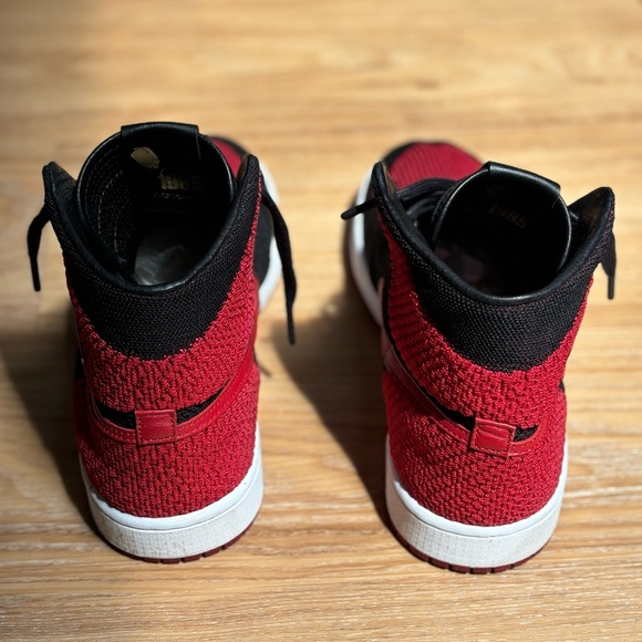 Air Jordan Red and Black Mesh Sneakers - Picture 7 of 9